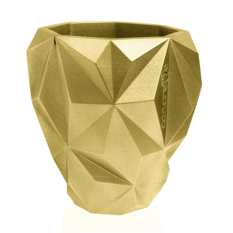 Concrete Flower Pot Geometric Ø19cm Classic Gold
