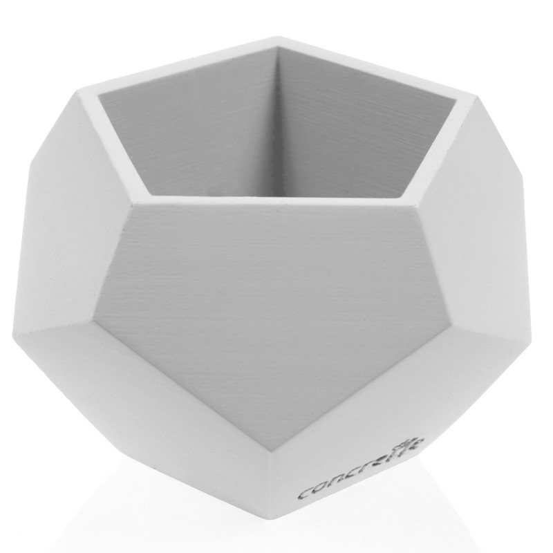 Concrete Flower Pot Square Geometric Ø9cm White Matt