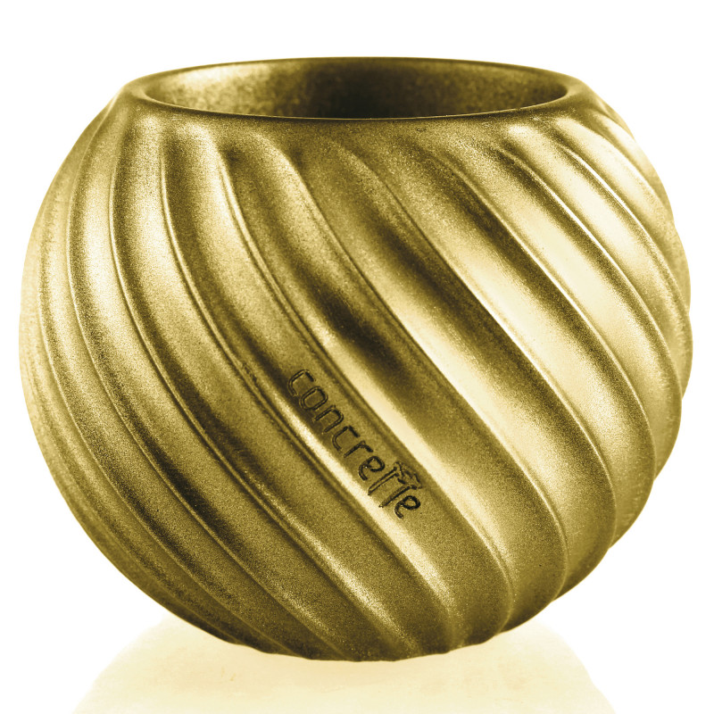 Concrete Flower Pot Bauble Wave Ø7,6cm Classic Gold