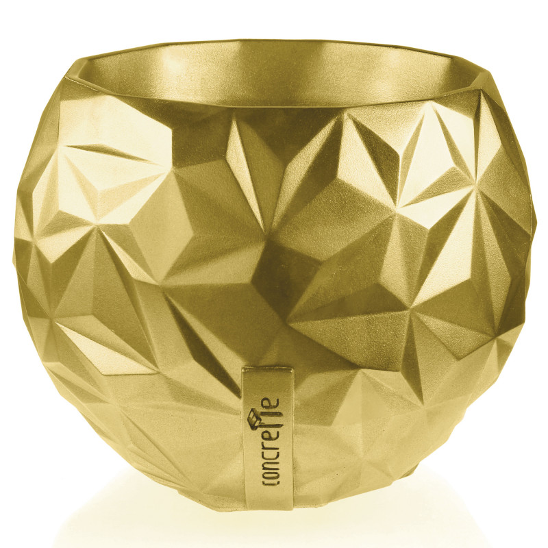 Concrete Flower Pot Bauble Geometric Ø24cm Classic Gold
