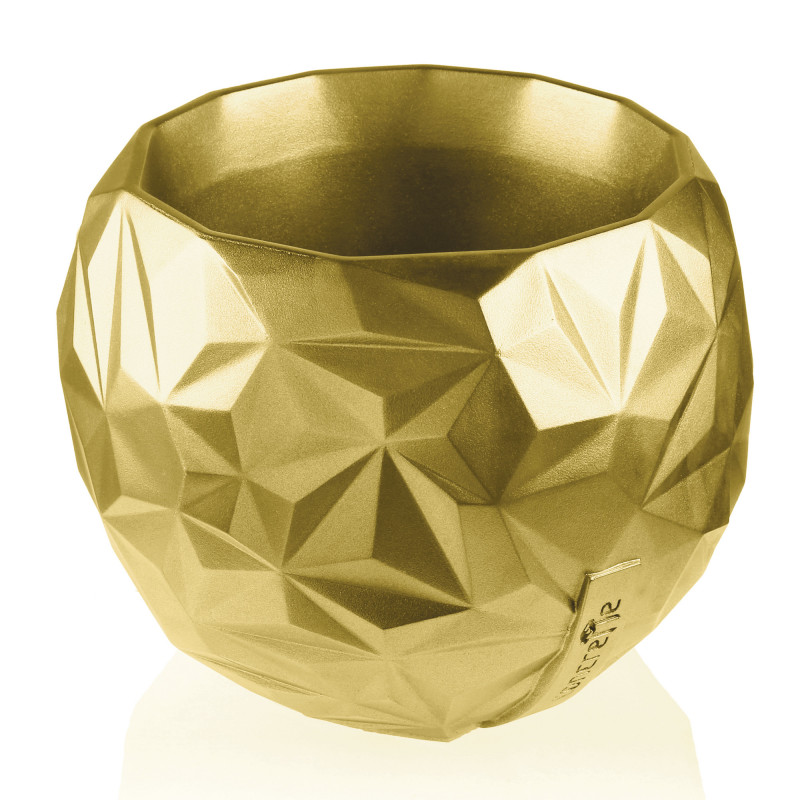 Concrete Flower Pot Bauble Geometric Ø24cm Classic Gold