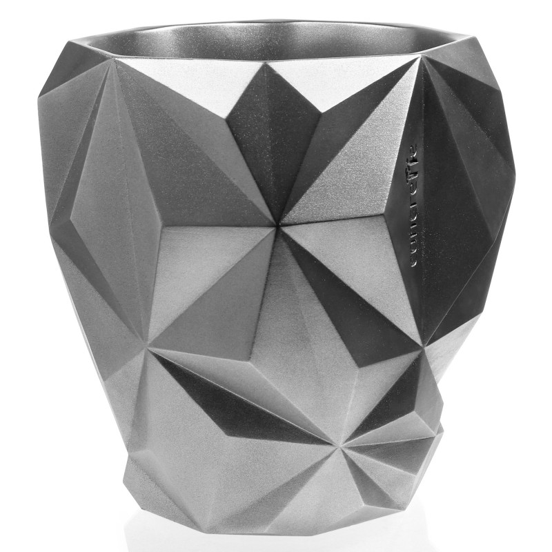Concrete Flower Pot Geometric Ø24cm Steel