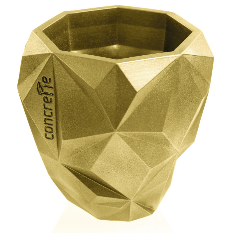 Concrete Flower Pot Geometric Ø19cm Classic Gold