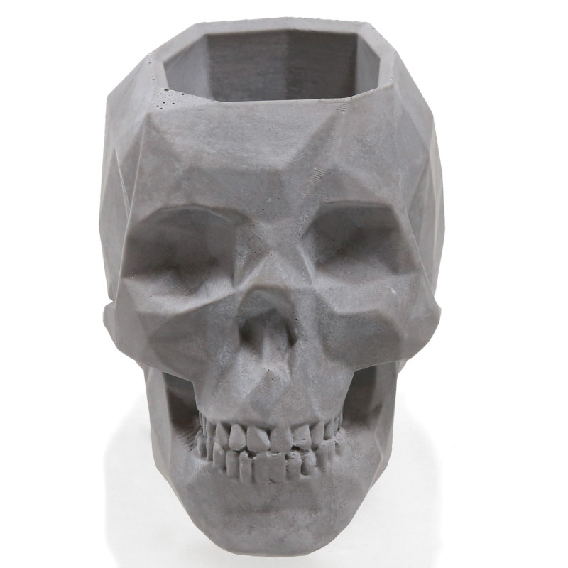 Concrete Flower Pot Skull Low-Poly Ø5cm No Colour