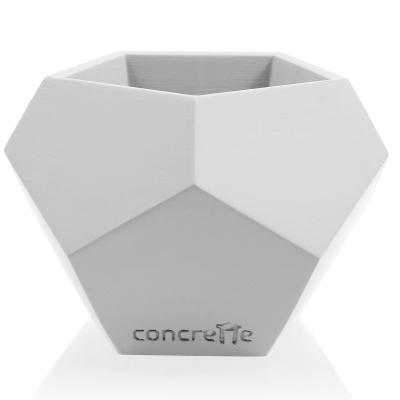 Concrete Flower Pot Square Geometric Ø9cm White Matt